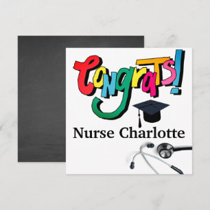 Modern Stethoscope  Nurse Graduation Card