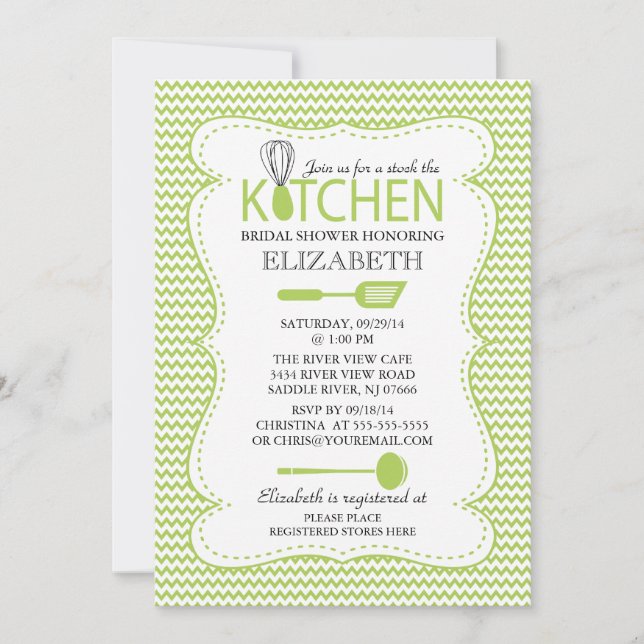 Modern Stock the Kitchen Bridal Shower Invitation (Front)