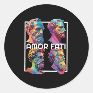 Modern Stoicism Philosophy Ancient Greek Stoic Ico Classic Round Sticker