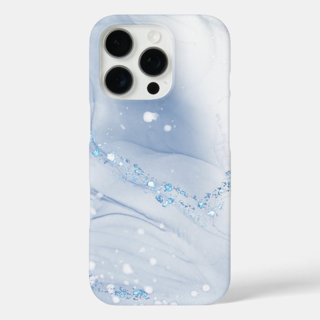 Modern Stone Dusty Blue Marble Case-Mate iPhone Case (Back)