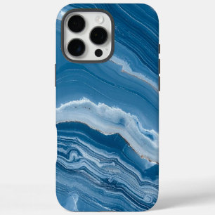 Modern Stone Dusty Blue Marble iPhone 16 Pro Max Case