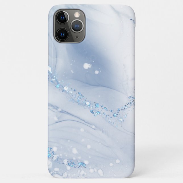 Modern Stone Dusty Blue Marble Case-Mate iPhone Case (Back)