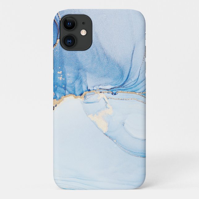 Modern Stone Dusty Blue Marble Case-Mate iPhone Case (Back)