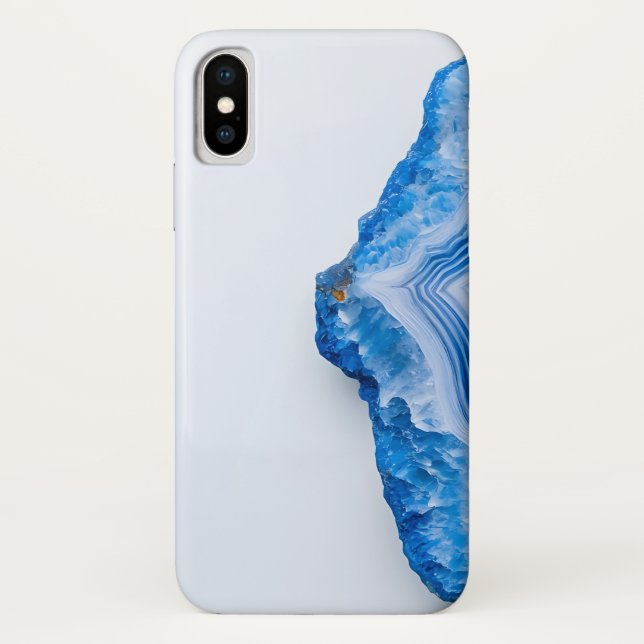 Modern Stone Dusty Blue Marble Case-Mate iPhone Case (Back)