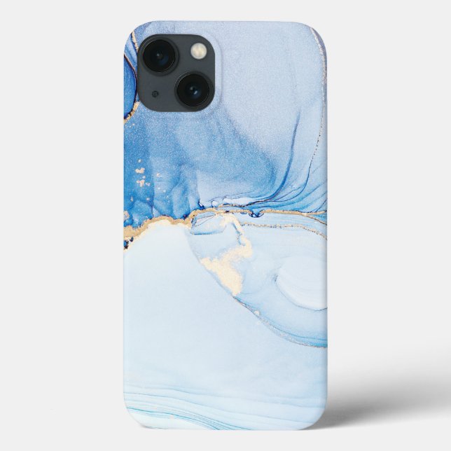 Modern Stone Dusty Blue Marble Case-Mate iPhone Case (Back)