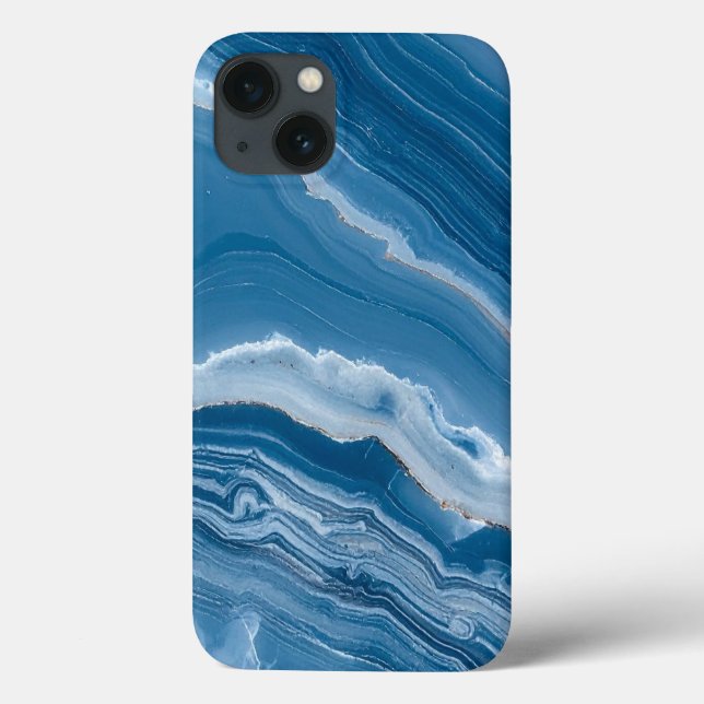 Modern Stone Dusty Blue Marble Case-Mate iPhone Case (Back)
