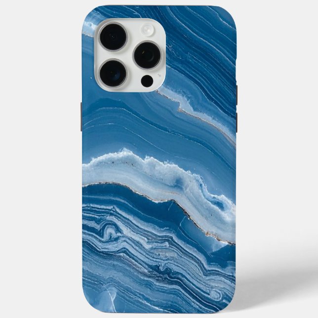 Modern Stone Dusty Blue Marble Case-Mate iPhone Case (Back)