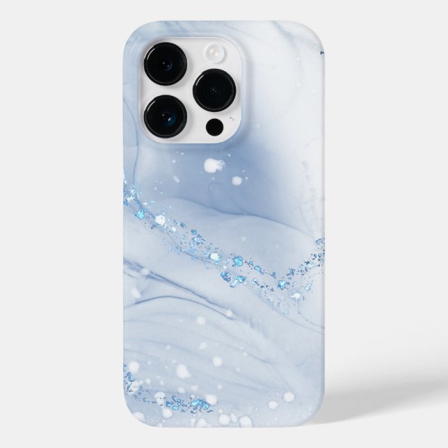 Modern Stone Dusty Blue Marble Case-Mate iPhone Case (Back)