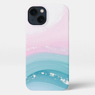 Modern Stone Dusty Blue Marble iPhone 13 Case