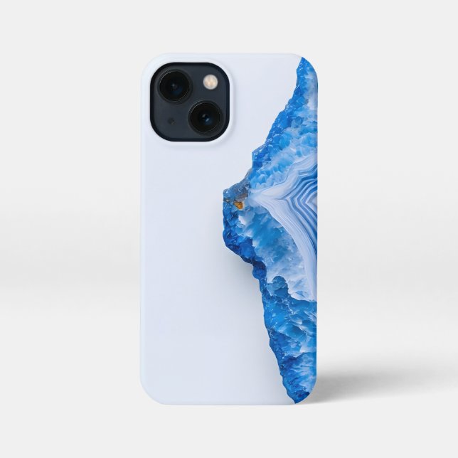 Modern Stone Dusty Blue Marble iPhone Case (Back)