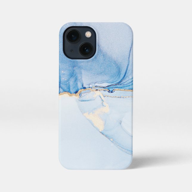 Modern Stone Dusty Blue Marble iPhone Case (Back)