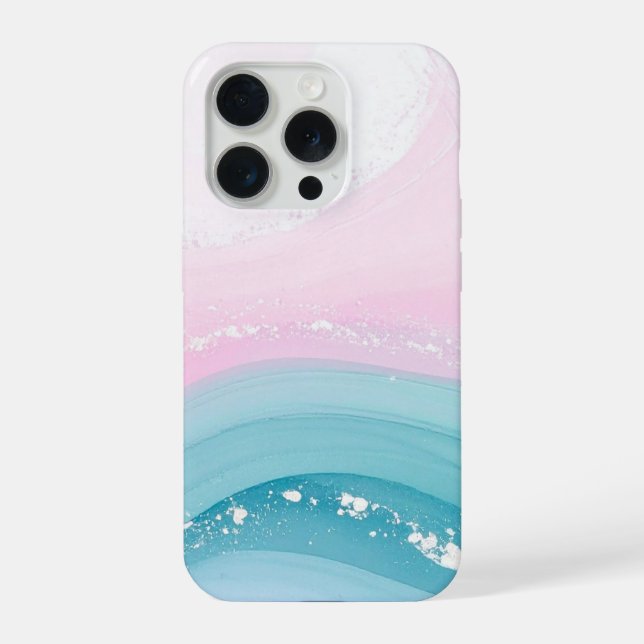 Modern Stone Dusty Blue Marble iPhone Case (Back)