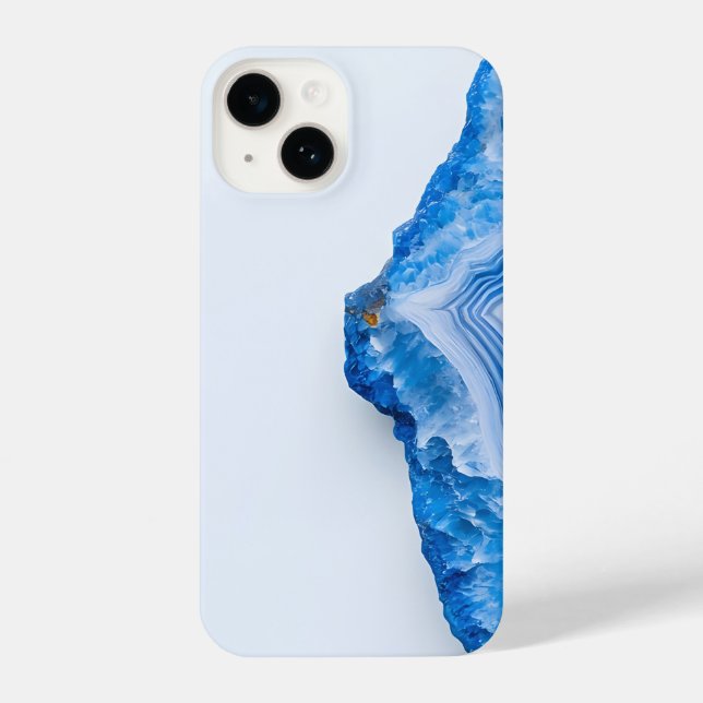 Modern Stone Dusty Blue Marble iPhone Case (Back)