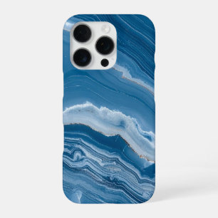 Modern Stone Dusty Blue Marble iPhone 16 Pro Case