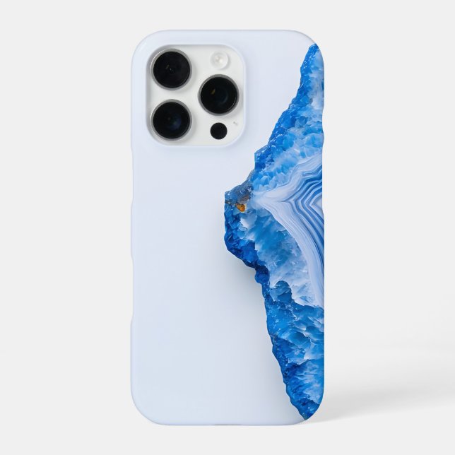 Modern Stone Dusty Blue Marble iPhone Case (Back)