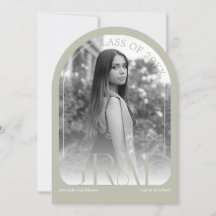 Modern Stone Grey Arch Photo Graduation Party