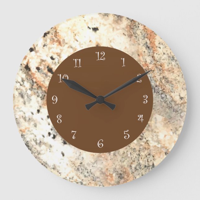 Modern Stone Look Marble Large Clock (Front)