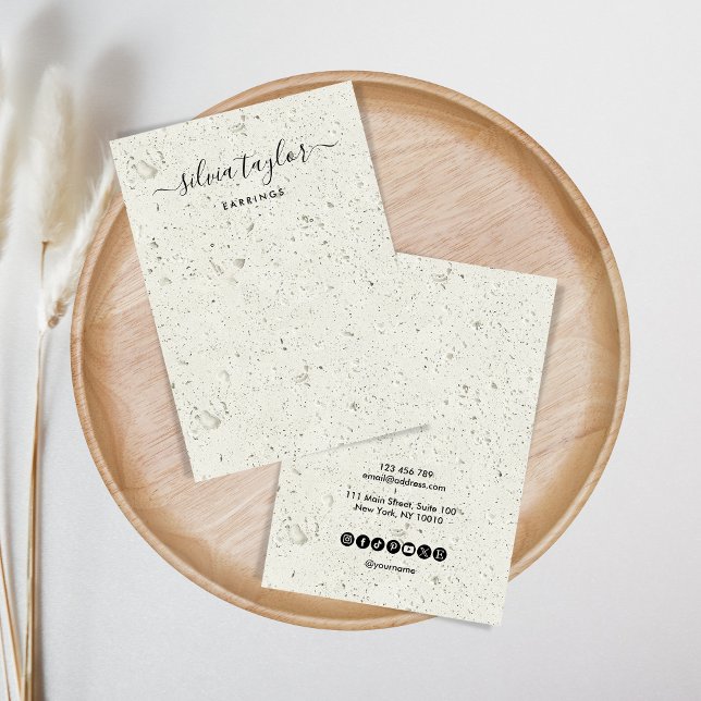 Modern Stone Simple Neutral Earring Display Business Card (Creator Uploaded)