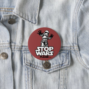 Modern stop wars 3 inch round button