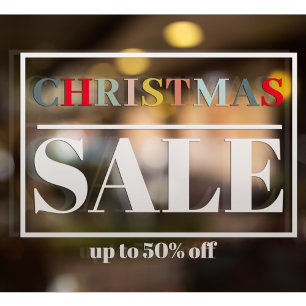 Modern Store Window Christmas Sale Cling