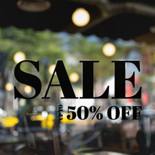 Modern Store Window Sale Off Cling