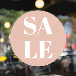 Modern Store Window Sale Pastel Pink Cling