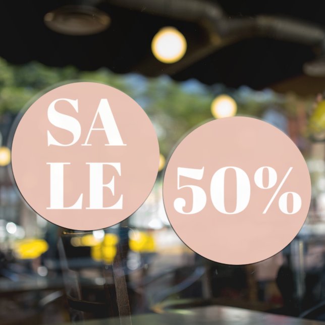 Modern Store Window Sale Pastel Pink Cling (Creator Uploaded)