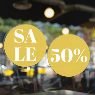 Modern Store Window Sale Yellow Cling