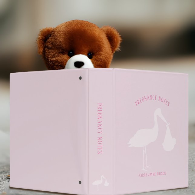 Modern Stork Baby Girl Pink Pregnancy Binder (Creator Uploaded)