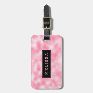 Modern Strawberry & Cream Glitter Texture Luggage Tag