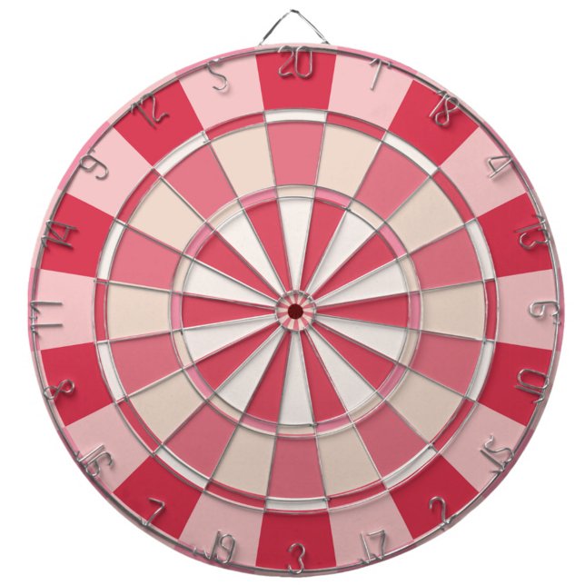 Modern Strawberry Pink Dartboard (Pretty pink, red and cream dart board)