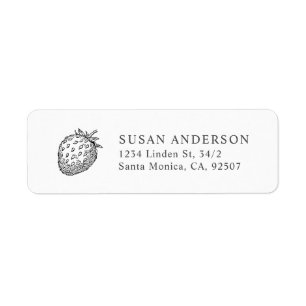 Modern Strawberry Return Address Label