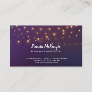 Modern string lights business card