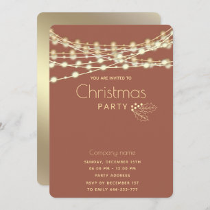 Modern string lights corporate Christmas party   Invitation