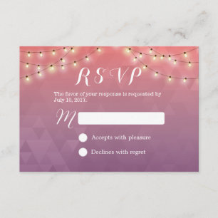 Modern String Lights Elegant Wedding RSVP Card