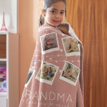 Modern String Lights Photo Collage Fleece Blanket<br><div class="desc">Special personalized 6 blanket, a gift of treasured memories that can be kept forever. The blanket features 6 photos, the template text reads 'GRANDMA, I LOVE YOU SO MUCH' but this can be changed to any relative and is signed off with who its from. A great gift for holidays, birthdays,...</div>