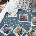 Modern String Lights Photo Collage Fleece Blanket<br><div class="desc">Special personalized 6 blanket, a gift of treasured memories that can be kept forever. The blanket features 6 photos, the template text reads 'GRANDMA, I LOVE YOU SO MUCH' but this can be changed to any relative and is signed off with who its from. A great gift for holidays, birthdays,...</div>