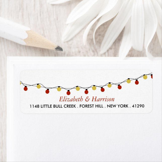 Modern String Lights, Red & Gold Wedding (Insitu)