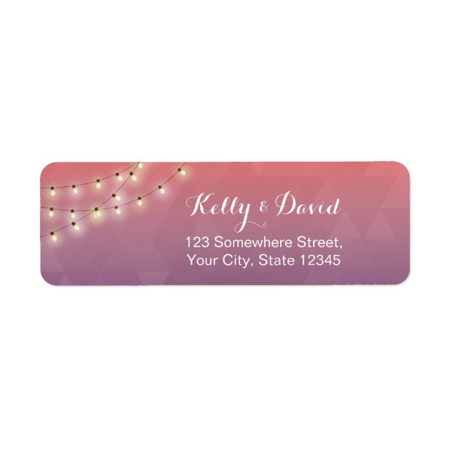 Modern String Lights Wedding Return Address (Front)