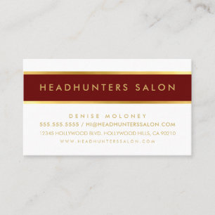 MODERN STRIP band simple stylish dark red gold Business Card