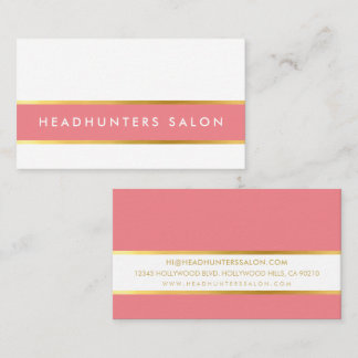 MODERN STRIP skinny band simple slick coral gold Business Card