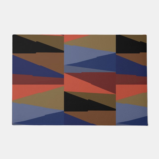 Modern Stripe Colourful Rainbow triangle pattern  Doormat (Front)