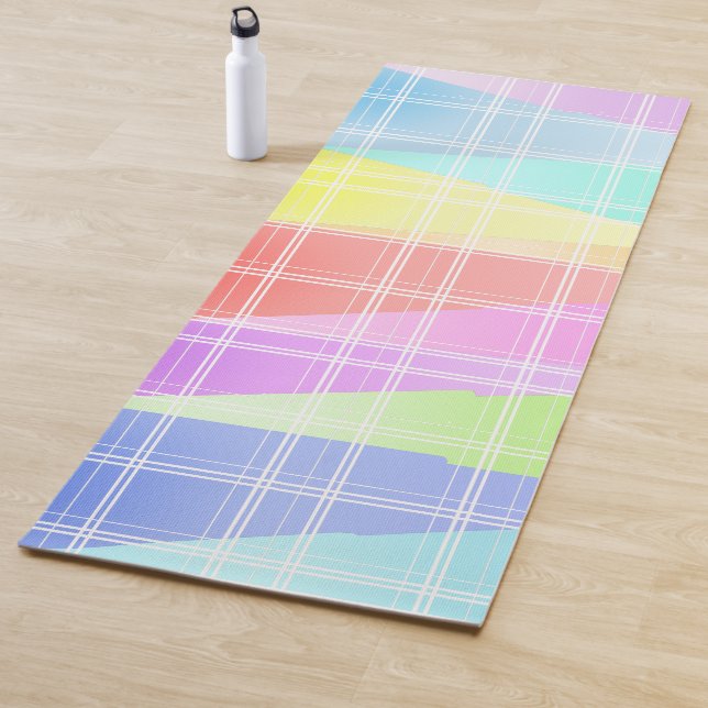 Modern Stripe Colourful Rainbow triangle pattern  Yoga Mat (In Situ)