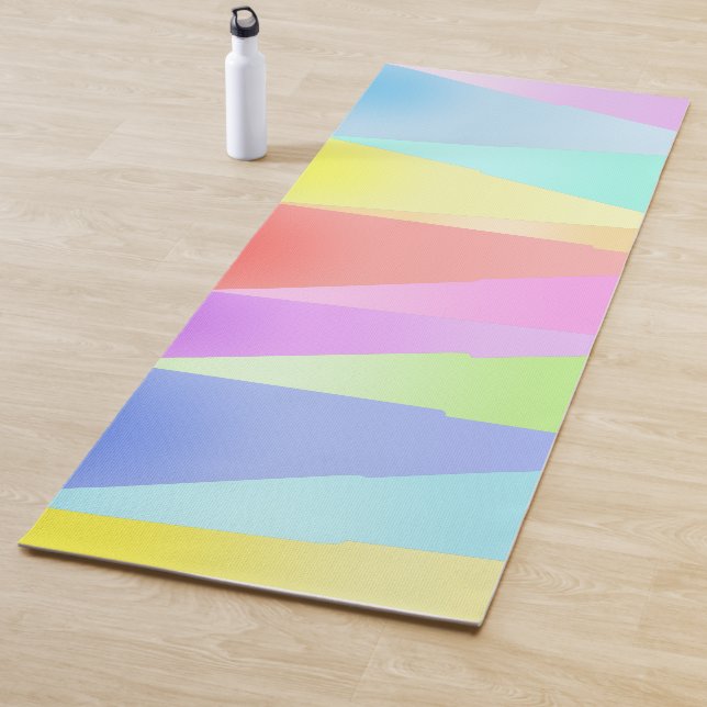 Modern Stripe Colourful Rainbow triangle pattern  Yoga Mat (In Situ)