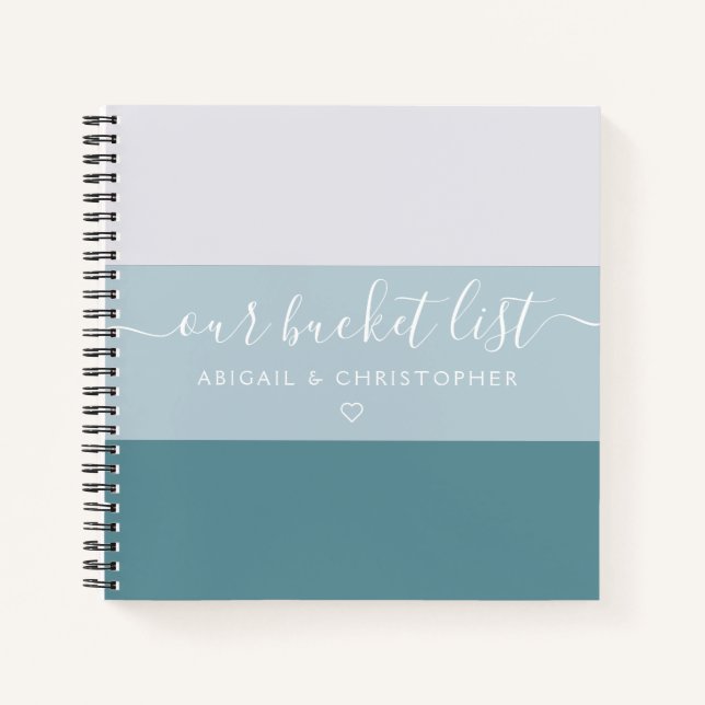 Modern Stripe Our Bucket List Couple Keepsake Notebook (Front)