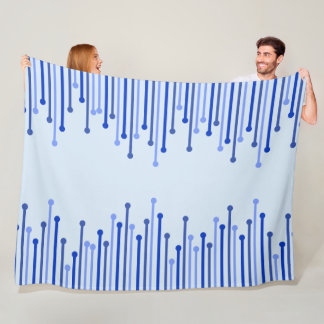 Modern stripe pattern on pale blue  fleece blanket