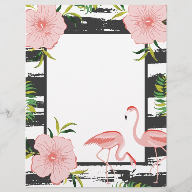 Modern Stripe Pink Flamingo (Front)