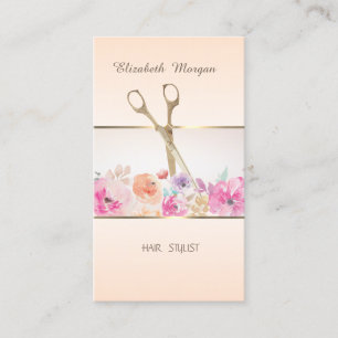 Modern ,Stripe,Scissors,Flowers  Appointment Card