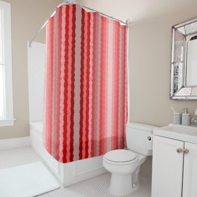 Modern striped design in various shades of red (In Situ)