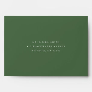 Modern Striped Olive Green Wedding Address Envelope
